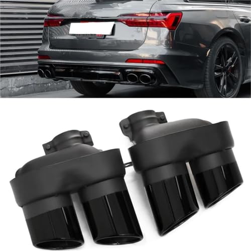 Embout d'échappement pour modifier diffuseur Audi A6 C8 en look S6 - 2