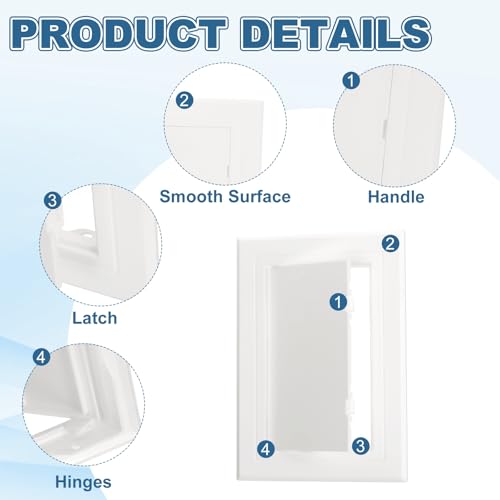 Panneau d'accès en plastique ABS PATIKIL double face pour mur blanc - 4