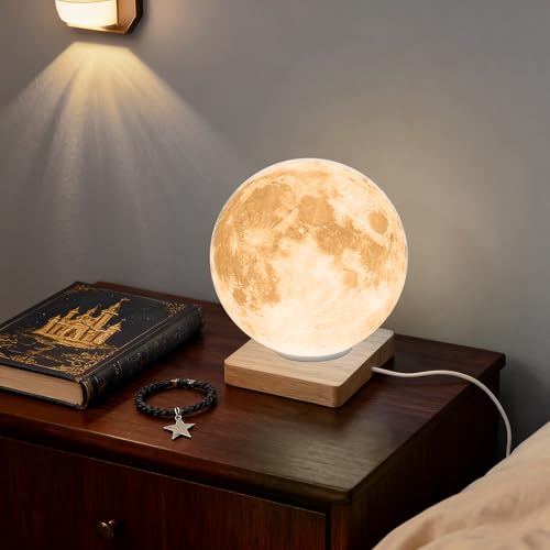 Image of 2pcs LED Wood Light Base for 3D Crystal Glass Art, Resin Art & Acrylic - Square Lighted Lamp Stand Pedestal for Tabletop, Cabinet, Bedside Crystal Sphere Display