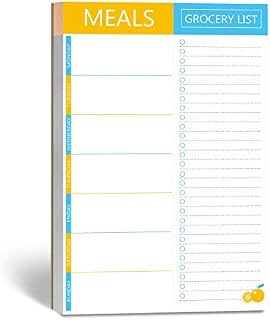 90 Pages Weekly Meal Planner Notepad with Tear Off Grocery Shopping List Magnet Mountings for Fridge Locker