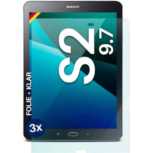 moex FlexProtect Schutzfolie kompatibel mit Samsung Galaxy Tab S2 9.7 Bildschirmschutz nur 0.2 mm dünn, Folie für das Bildschirm, HD Ultra klar & extra kratzfest - 3 Stück