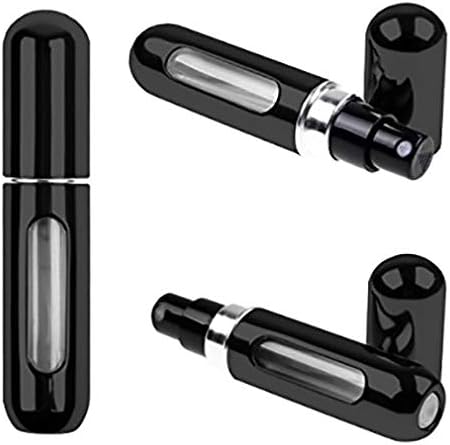BESTPICKS Refillable Perfume Atomizer Bottle for Travel Spray Scent Pump Case- 1 Piece- Black