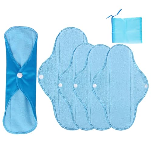 Reusable Period Pads, 5-Piece Absorbent, Soft Waterproof Liners, Comfortable Underwear