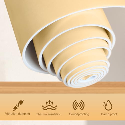 Image of Neoprene Foam Rubber Sheet - 12 x 118 x 1 /16 Inch Adhesive Insulation Soundproof Foam Padding