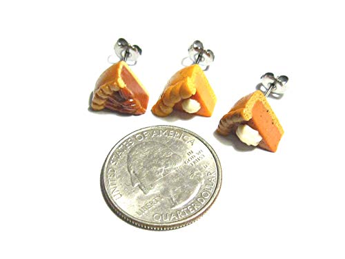 Little Pecan Pie Slice Earrings - Tiny Food Jewelry #TOP2
