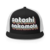 Satoshi Nakamoto Hat – Retro 70s Bitcoin Founder Design – Vintage Crypto Trucker Cap Black/White