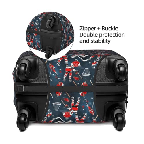 Hockey Elements Creative Patterned Print Fashionable Suitcase Cover Personalized Luggage Protector for Travel and Business4