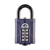 Squire Combination Padlock. Hardened Steel Shackle Recodable Padlock. 4 and 5 Wheel configurations Available. Up to 100,000 Possible Combinations. (4 Wheel - 40mm)