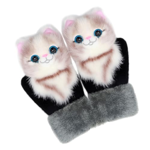 Portable Cat Gloves for Outdoor Use Warm Wear Resistant Winter Gloves with Elastic Wristbands for Skiing