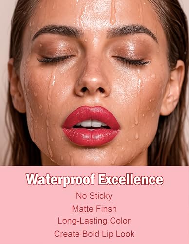 Jutqut Matte Lip Stain Marker, Langanhaltender Lippenkonturenstift, Wasserfest Tattoo Lipliner, No-Transfer & Natürlicher Lip Tint Marker, Permanent Lipliner Pencil, Hochpigmentierter Liggloss #05 – Bild 5