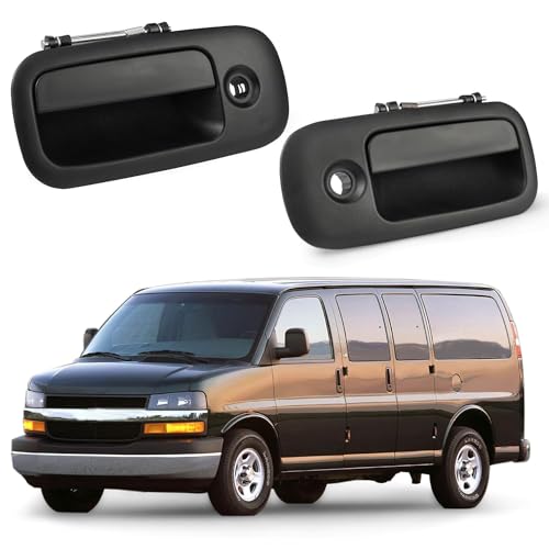Lcyolada Exterior Door Handles for 2010-2022 Chevrolet Chevy Express GMC Savana 1500 2500 3500 Van, Front Left Driver & Right Passenger Side Handles 97745 97746 - Thumbnail 6