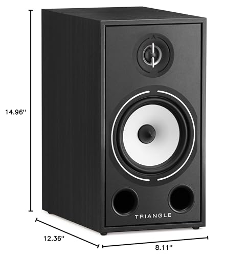 Image of triangle - BOREA BR03 Hi-Fi Bookshelf Speakers - Power handling 100W - Output 90 dB /W /m - Versatile Music and Home Cinema - 206 x 380 x 314 mm - Black (Pair)