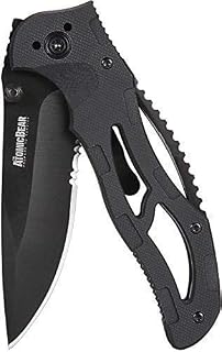 The Atomic Bear Folding Knife with Half Serrated Stainless Steel Blade and G10