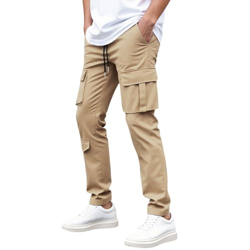 Generico Pantalones de hombre Cargo Algodón Vintage Multibolsillos Pantalones de jogging para hombre Pantalones deportivos largos de algodón Pantalones de actividad al aire libre Pantalones de Samurai