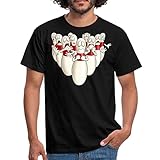 Spreadshirt Kegeln Bowling Pins Kegel Haben Angst Rahmenlos Männer T-Shirt, L, Schwarz