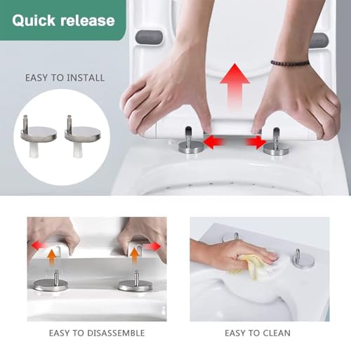 Abattant de toilette allongé en forme de D de qualité supérieure