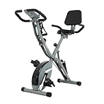 Stationary Exercise Bike for Home Workout 5 IN 1 Foldable Indoor Cycling Bike for Seniors 330LB Capacity, 16-Level Magnetic Resistance, Seat Backrest Adjustments