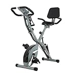 BARWING Stationary Exercise Bike for Home Workout, 5 IN 1 Foldable Indoor Cycling Bike for Seniors, 350LB Capacity, 16-Level Magnetic Resistance, Seat Backrest Adjustments