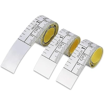 3Pcs Adhesive Measuring Tape,Tape Measure with Fractions Waterproof Sticky Measuring Tape in 40 Inch, 24 Inch,12 Inch Double Scale Stick Tape for Work Woodworking,Saw, Drafting Table