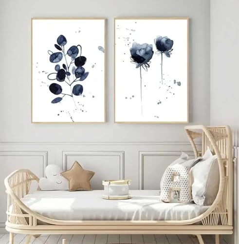 Tableau fleur aquarelle abstrait pour illuminer un mur de chambre sombre