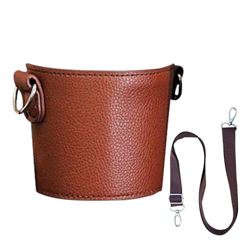 Porta Della Di Caffè in Pelle - Multifunzionalmente Pratico, Ergonomicamente, Facile Da Trasportare | Coppa Di Copertura in Pelle per Caffè, Bottiglia D'acqua, Viaggi, Escursioni, Campeggio, Pic