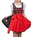 Edelweiss Creek 3 Piece German Oktoberfest Dirndl Dress, Black and Red