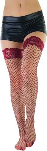 Image of ToBeInStyle Women's Vibrant Large Net Fishnet Thigh High Elastic Nylon Novelty Stockings
