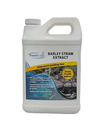 PondScape Barley Straw Extract Natural Liquid Pond Water Clarifier Easy-to-Use Concentrated Formula for Clear Pond Water (64oz)