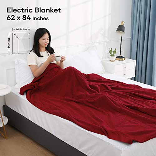 image for CHRUN Electric Heated Blanket 62'' x 84'' Twin Size, 4 Heating Levels 