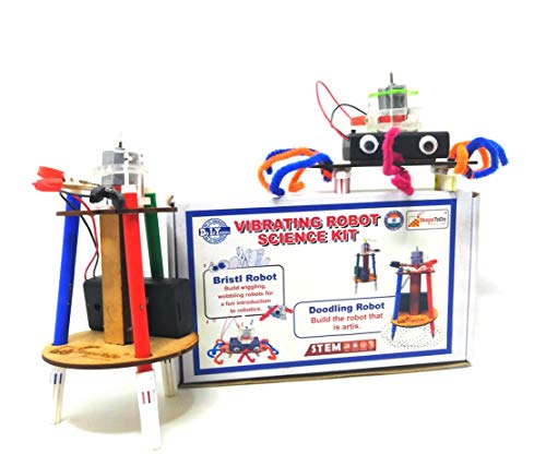 Image of Vibrating Robot Making Kit. Make Doodling Robot and Bristlebot. Two in One Robotic Kit. Make Two Type of Robots