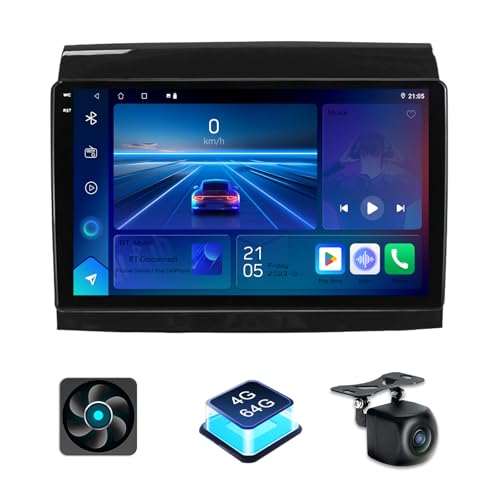 4+64GB Android 13 Car Stereo for Fiat Ducato/Citroën Jumper/Peugeot Boxer (2011-2015), 9 inch In-Cell Touch Screen Radio with Wireless CarPlay/Android Auto, WiFi/Bluetooth, Built-in Cooling Fan