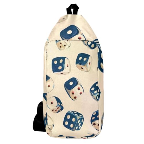 Mochila cruzada ergonómica con estampado de dados: comodidad y estilo para tus viajes diarios