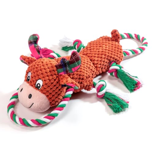 IOKHEIRA Jouet de Noël pour chien - En peluche douce - Jouet couineur pour chien - Jouet pour petits chiens - Jouet de Noël interactif - 25