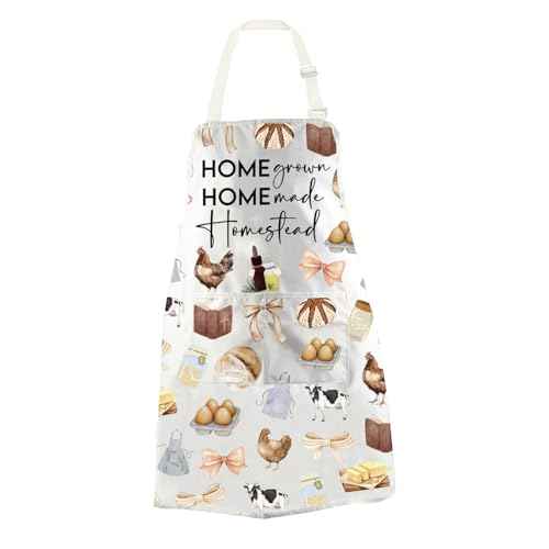 WCGXKO Homestead Mama Kitchen Apron Homegrown Gift Homemade Mom Gift Mother’s Day Gift for Mama (Homestead Apron)