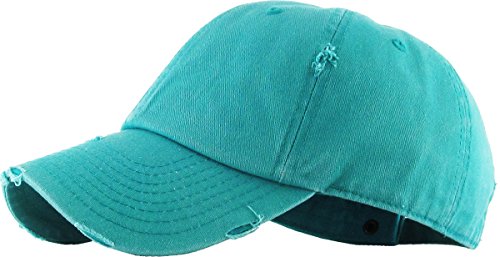 Image of KBETHOS Vintage Washed Distressed Cotton Dad Hat Baseball Cap Adjustable Polo Trucker Unisex Style Headwear