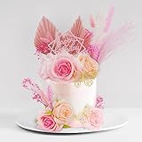 Waipfaru 33Pcs Boho Cake Topper Decorations Rose Flowers Cake Topper Butterfly Birthday Cake Decorations for Wedding Baby Shower Party Supplies