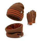 Extensible et adapté aux enfants en pleine croissance : l'élasticité du tricot à mémoire de forme convient aux enfants de 4 à 10 ans (bonnet 50-60 cm, écharpe 45-70 cm, gants 15-20 cm). Les poignets renforcés empêchent la neige de pénétrer pendant les batailles de boules de neige.