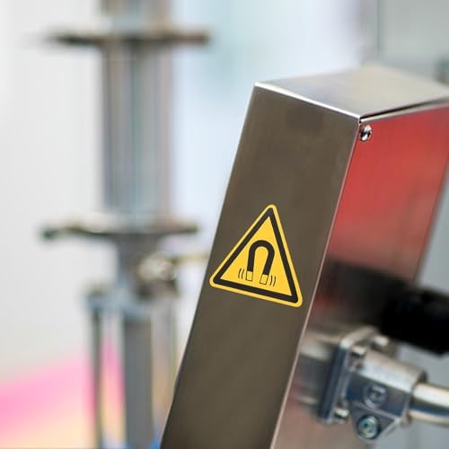 NUOBESTY 10 adet su geçirmez uyarı çıkartması "magnetfeldgefahr" kendinden yapışkanlı 5 cm güvenlik etiketleri, makine ve cihaz kullanıcısı için, sanayi güvenlik işareti - Görsel 4