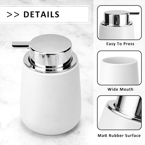 Image of Soap Liquid Dispenser Ceramic with Easy-to-Press Pump Hand Liquid Dispenser for Shampoo Bathroom Kitchen 12 oz 2pcs