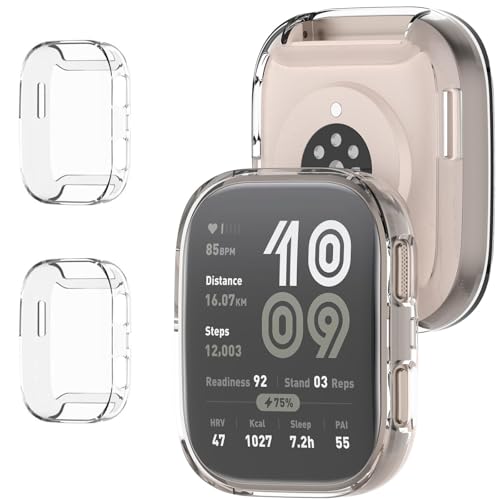 Rc-Z Screen Protector Case for Amazfit Bip 6 [2-Pack] TPU Full Coverage Protective Covers Shockproof Scratch-Resistant Bumper Compatible with Bip 6 Smartwatch