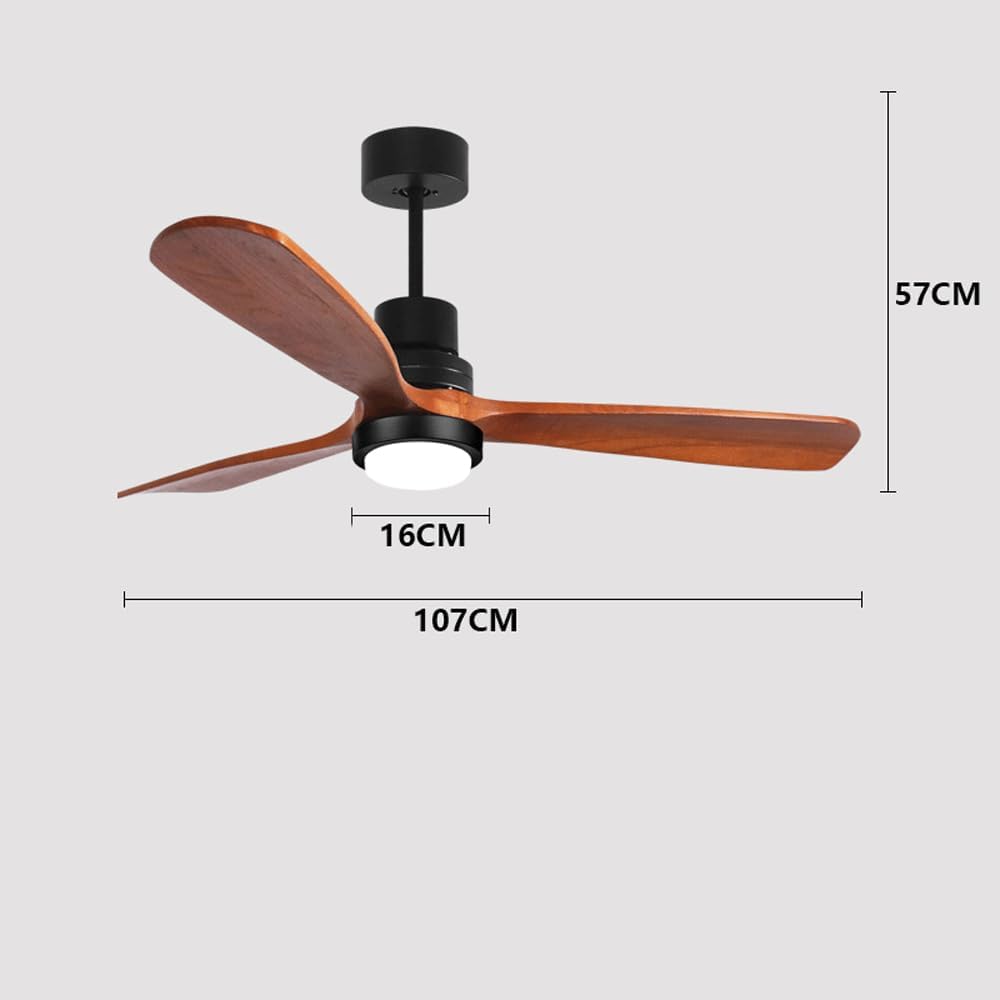 Modern Ceiling Fans with Lights Black Ceiling Fans Lights Kits with 3 Wood Blades Fans Lighting Smart Dimmable Quiet Ceiling Lighting Fans Low Profile Reversible Ceiling Fans Lights for Kitchen Patio
