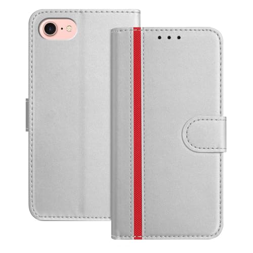 Mo-Beauty Coque Compatible avec pour iPhone SE 2022/2020/iPhone 8/7/6,Cuir PU Portefeuille Rabat Clapet Case [Fermeture magnétique] [3 Porte Cartes] [...