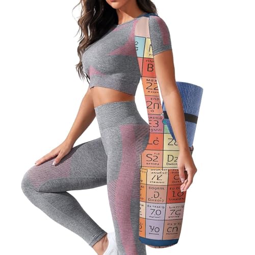 Sac tapis de yoga imprimé tableau périodique grand format avec sangle réglable