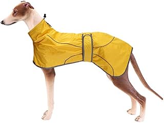 Greyhound Raincoat, Whippet Raincoats with Reflective Bar, Rain/Waterproof, Adjustable Vest - Stylish Dog Coat for Greyhounds, Lurchers and Whippets - Red - XS