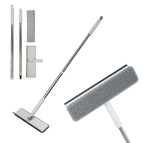 Image of HASTHIP 43 Inch Long Handle Window Cleaner Wiper - 2 in 1 Window Glass Cleaning Tools Mirror Cleaning Wiper for Home, Car Windows, and Sliding Glass Doors