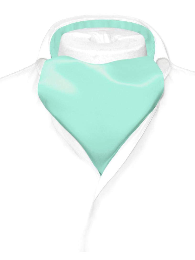 Vesuvio Napoli ASCOT Solid AQUA GREEN Color Cravat Men's Neck Tie