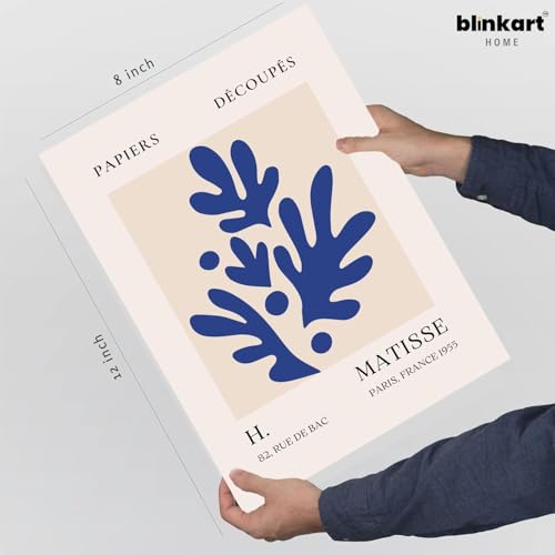 Image of BLINKART Henri Matis Aesthetic Modern Art Walls With Frame | Natural Wood Texture | Living Room Bedroom Office Wall Decoration | Poster Home Decor Frames Wall Bedroom | 12x8 Inches (D235)