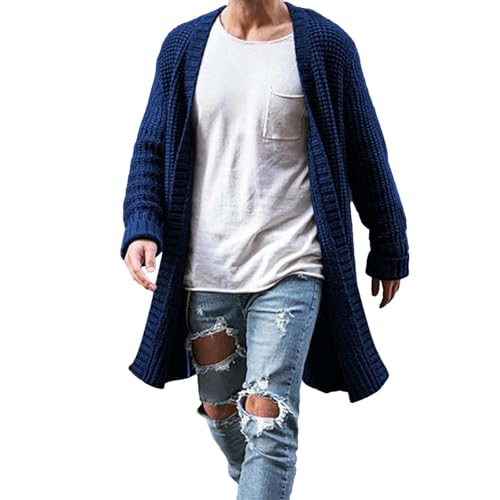 Cardigan tejido grueso abierto para hombre miniatura 1