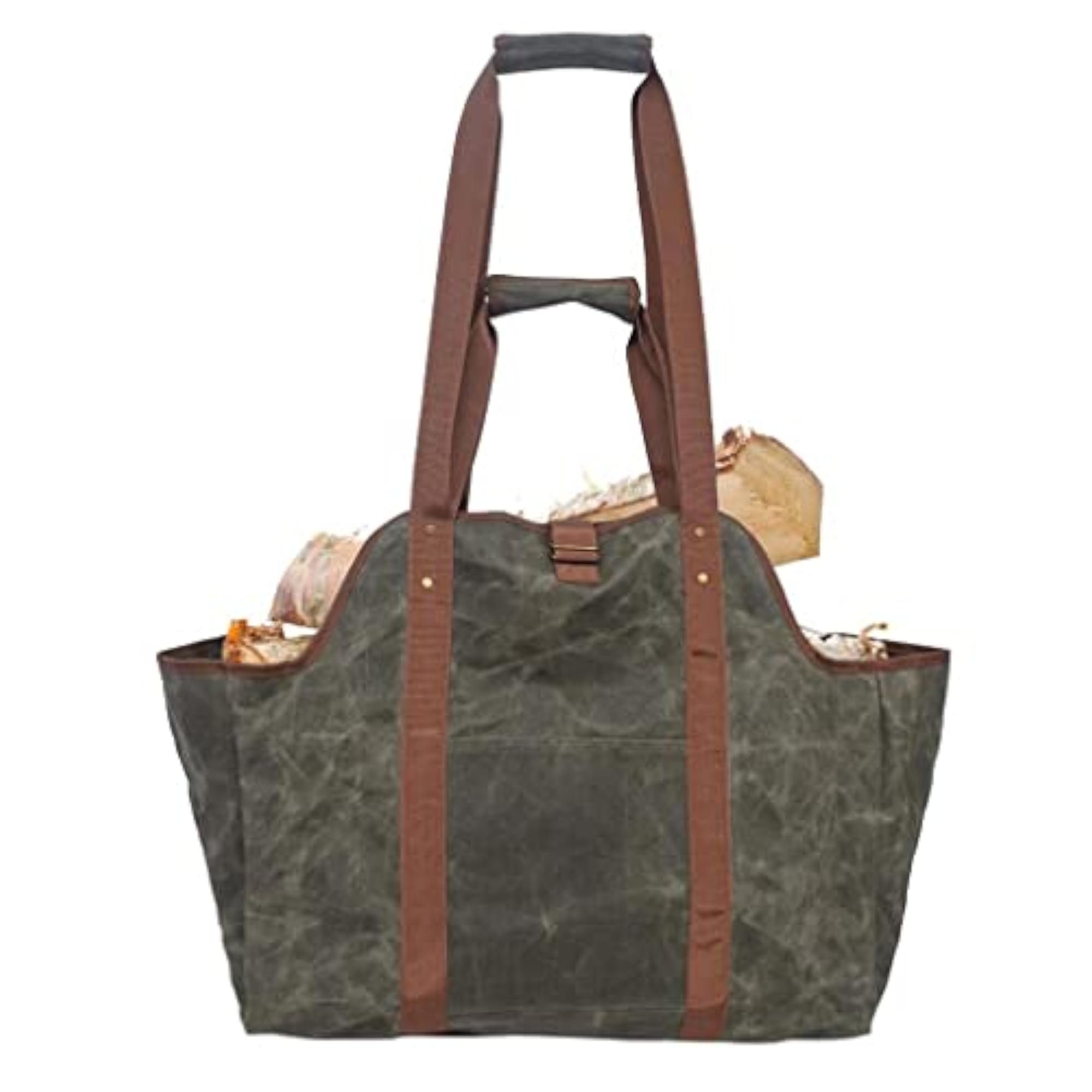 Canvas Log Carrier Firewood Carry Bag, Utility Tote