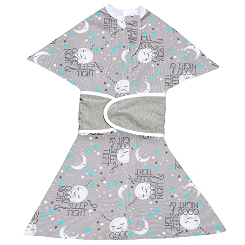 Image of SleepingBaby Zipadee-Zip Transition Swaddle and Snuggle Strap Bundle - Baby Sleep Sack with Zipper, Cotton, Acrylic, Polyester, Spandex - Wearable Blanket - Goodnight Moon, X-Small (3-6 Month)